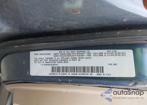 2005 Subaru Outback 3.0R L.l. Bean Edition из США, поврежденный, VIN 4S4BP86C354367541